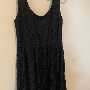 Black Floral Doily Tank Maxi Dress